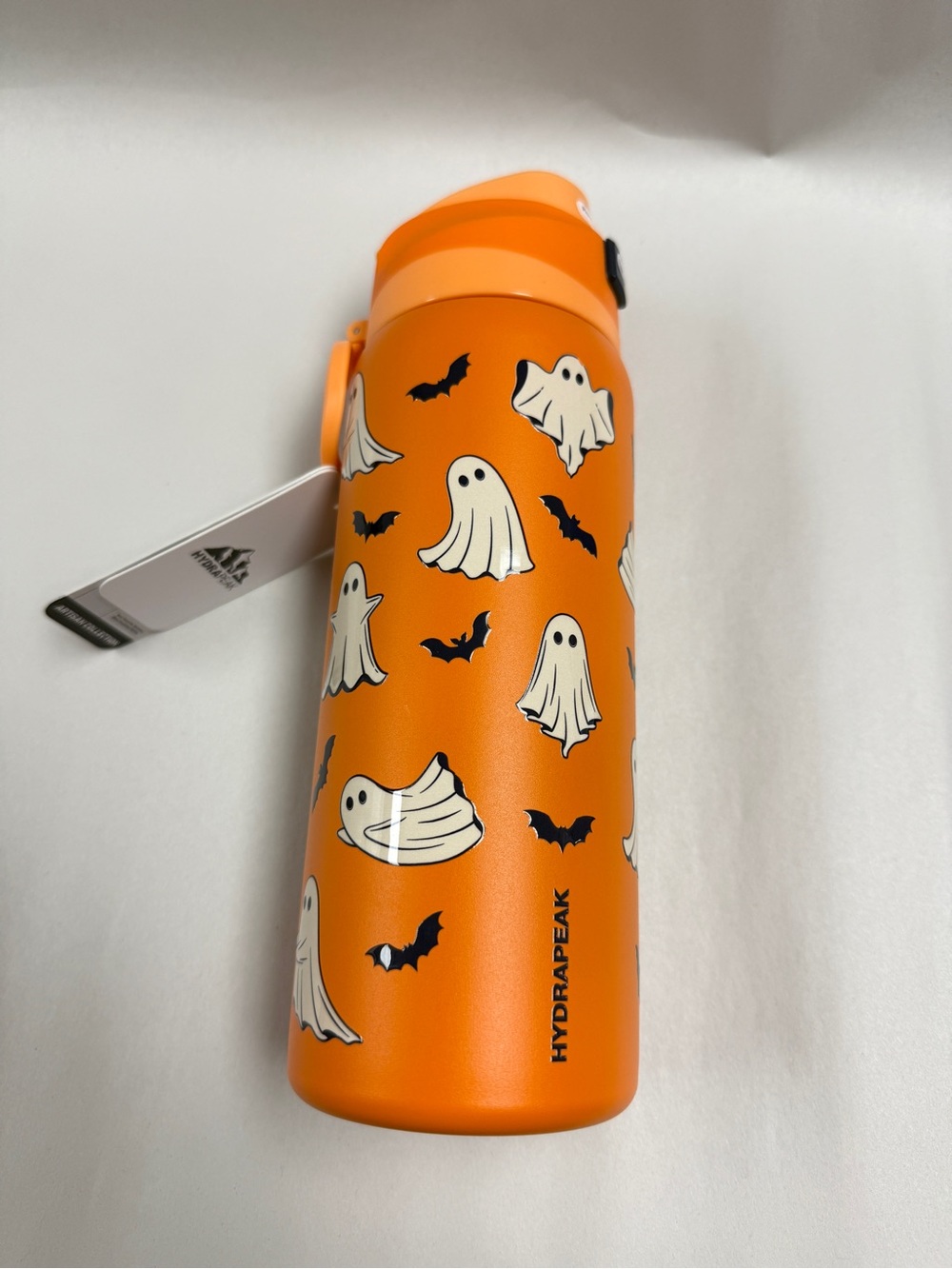 Hydrapeak Halloween orange tumbler 32 oz with ghost